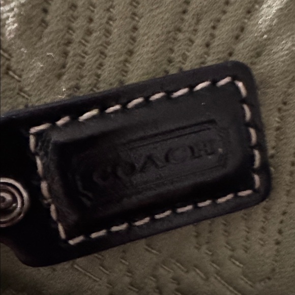 Coach Tan and Black Wristlet with Added Gold Strap - Picture 5 of 8